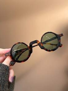 1 件复古小圆框时尚眼镜，适合儿童和青少年，适合派对、户外旅行、海滩度假、摄影道具和日常佩戴