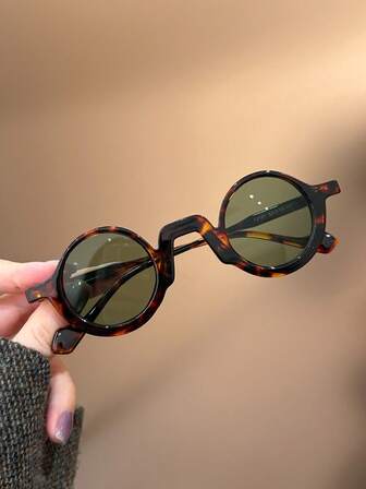 1 Peça Óculos de Moda Retrô de Armação Pequena e Redonda para Crianças e Adolescentes, Adequado para Festas, Viagens ao Ar Livre, Férias na Praia, Acessórios Fotográficos e Uso Diário