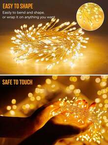 3 Metros/6m Luces de Hadas Navideñas, Luces de Hadas de LED Blanco Cálido, 8 Modos Control Remoto, Alimentado por Enchufe/USB, Impermeable Para Uso Interior/Exterior, Adecuado Para Decoración de Árbol de Navidad y Fiesta - color cálido - Ver 5