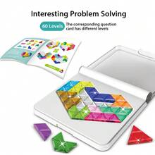 1件装高品质塑料拼图积木益智玩具，经典彩色六边形、星星和心形图案，有助于逻辑思维训练和记忆力提升，是送给儿童、成人和节日聚会的理想礼物。