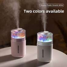 2025 Humidifier For Bedroom BW2, Cool Mist Auto Shut-Off Car Diffuser, 500ml Portable Mini Humidifier With LED Colorful Gradient Light, USB Powered, 2 Mist Modes, For Office, Baby Room, Plants (White) - trắng - Xem 10