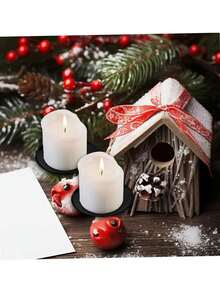 1pc Black Cone Candle Holder, Black Rimmed Tray, Advent Wreath Candle Holder, Metal Candle Holder To Secure Candles, For Advent, Wedding, Christmas, Party, Dinner Table Centerpiece, Valentine's Day, Holiday Party Decor - Multicolor - View 9