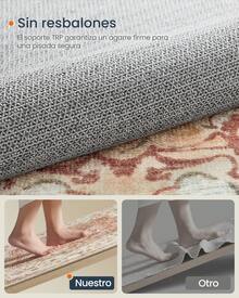 SONGMICS HOME Alfombra, Alfombra Antideslizante 153 x 214 cm para Dormitorio, Estilo Vintage, Lavable a Máquina, Beige Capuchino - Café ligero con leche - Ver 3