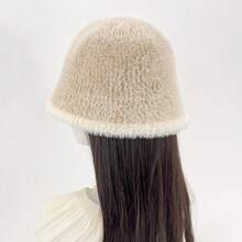 1pc, Ladies' Soft Plush Bucket Hat, Autumn And Winter Warm Headwear, Ladies' Christmas Gift, Charming Outdoor Accessory. Winter Gear