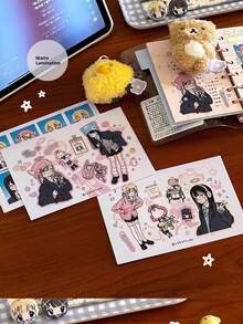 1pc - 2025 New - Line Study Room - Cat Director - ID Photo Girl High School Student - Anime Character Sticker - Phone Tablet Laptop Sticker - Planner Supplies - Decorative Sticker - Home Decor - Wall Decor - Cup Luggage Skateboard DIY Sticker - Stitch Toys Travel Toys Classroom Fidget Toys Mini Stuff Bath Toys Christmas Stationery Stress Ball - Birthday Gift - Christmas Gift - Christmas Eve Gift - Perfect Gift - Gift - Toys - Games