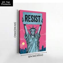 1Pc Framed Canvas Wall Art Resistance, No America Kings In America Protest Sign, Political Activist Poster, Rally Sign, Resist Protest Poster - 彩色 - 查看 11