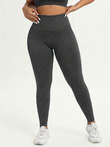 TNTOR 大码女士高腰瑜伽紧身裤，094-15 高腰提臀运动裤，高弹速干紧身裤，蜜桃臀中腰黑色瑜伽长裤。高腰设计，收腹提臀，适合运动、骑行，提臀紧身裤，修饰身形，舒适短裤，适合健身爱好者春季穿着。 - 深灰色 - 查看 3