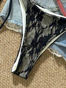 Bộ bikini ren đen gợi cảm, quần bơi buộc dây bên hông, đồ bơi thường ngày thanh lịch, hoàn hảo cho kỳ nghỉ biển, tiệc bể bơi và những chuyến đi chơi mùa hè. - Nhiều màu - Xem 7