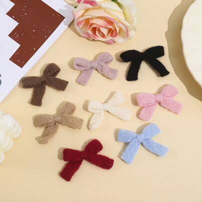 2pcs Soft Knitted Knitted Butterfly Hairclips, Elegant Minimalist Sweet Hair Accessories For Women