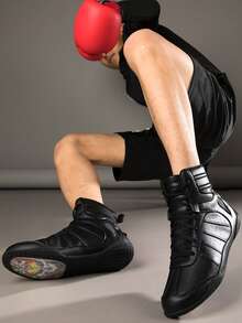 1 Pair Soft, Comfortable, Non-Slip Boxing/Wrestling Shoes For Training And Competition, Men's Professional Sports Shoes For Martial Arts, Fencing, Wrestling, MMA, Weightlifting, Squats, Suitable For Gym, Size 39-47