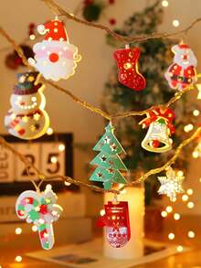 Charmante LED Weihnachtsbeleuchtung - 10LED/20LED Weihnachtsmann, Schneemann & mehr - perfekt für Innenraum Feiertags-Dekoration, Partys & Schlafzimmer Ambiente Ornamente Schneemann für Innenraum Feiertage, Weihnachten, Winter warmer Weihnachtsmann & Schneemann Design