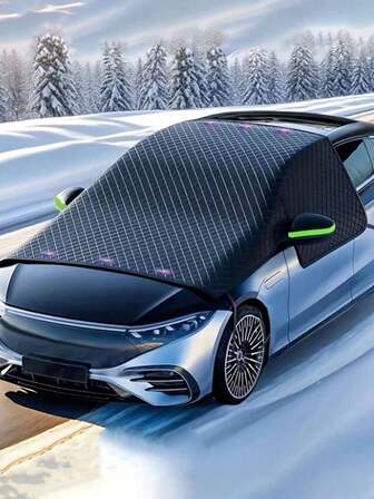 1 Piece Thickened Sunshade, Car Snow Cover, Car Windshield Snow Cover, Durable Oxford Cloth Windshield Cover, With UV Protection And Snow Protection Function, Easy To Install And Durable, Suitable For Winter Driving, Snowy Road Safety,