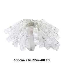 1set Photo Clip String Lights, LED Fairy Lights Clamp String, Suspend Photos, Battery Powered, For Bedroom, Wedding, Holiday, Party Decor, Gift Garden Lights Garden Decor Wedding Decor Room Decor Gifts Birthday Graduation