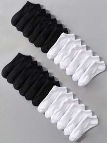 10 Pairs Of White And Black Corsets, Ultra-Thin And Comfortable In Summer, Simple And Versatile, Breathable And Deodorant Fashion Ladies Socks.