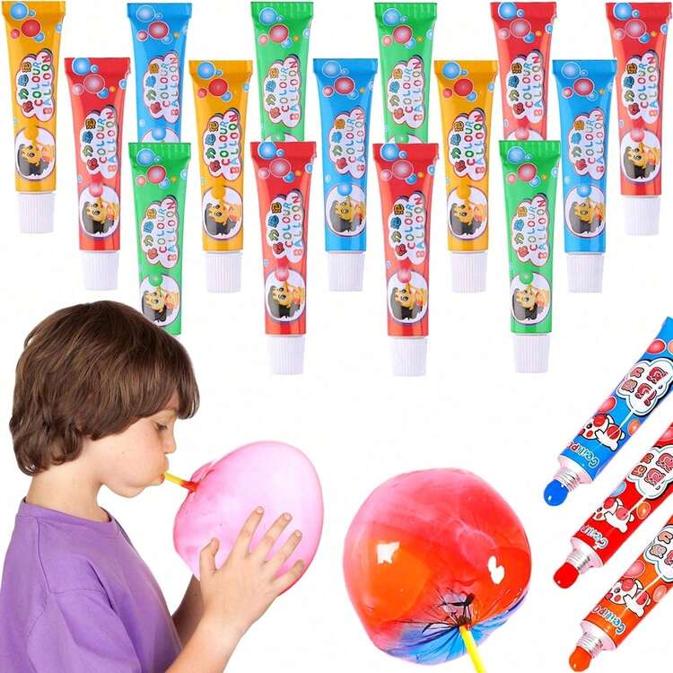 1/2/4/5/10 Classic Kids Bubble Toys, Available In Four Colors - Creative Party Gifts, Kids Toys And Games, Straw Inflatable Elastic Bubble Balloons. Enjoy Nostalgic Bubble Games, Cartoon Outdoor Toys, Creative Bubble Games, Fun And Novel Creative Bubble Games, Straw Creative Balloon Blowing, Classic Nostalgic Gifts - Multicolor - View 2