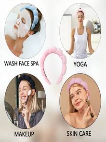[1+2] Bộ băng đô đầu cao hình đầu lâu, bông xốp chiên xoắn, băng đô đầu mây, khăn lau mặt bằng vải nỉ, khăn tẩy trang mặt, bộ phụ kiện tóc bằng vải đơn giản và thanh lịch dùng hàng ngày, băng đô rửa mặt cho nữ và băng đô tóc xoắn, kèm dây buộc tóc phù hợp, băng đô đầu bằng xốp nhồi bông hình đám mây - Nhiều màu - Xem 7