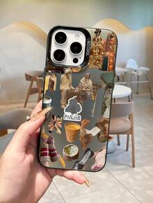 1 件创意复古图案手机壳，IMD 防震防滑保护套，适用于 16/11/13/15/15 Plus/15 Pro/15 Pro Max/12/14 Pro Max/11 Pro Max/12 Pro/12 Pro Max/13 Pro/13 Pro Max/14 Pro/14 Plus、Galaxy/Redmi/Oppo/Vivo/Infinix - 灰色 - 查看 2