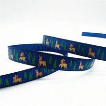 5yards 10mm Christmas Ribbon Printed Christmas Polyester Ribbon For Handmade Design Christmas Decoration Gift Packing