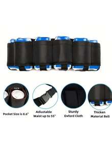 1 件啤酒腰带皮套，啤酒汽水瓶固定带，饮料罐固定器，可调节腰包，可容纳 6 罐，非常适合派对、野餐、徒步旅行 - 彩色 - 查看 9