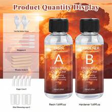 20ml/50ml/100ml/250ml/500ml/1000ml Epoxy Resin AB Glue, 1:1 Ratio, Includes Accessories & Tools, UV Resistant, Anti-Yellowing, Fast Curing AB Glue, Suitable For Handmade DIY Jewelry Making And Decorations
