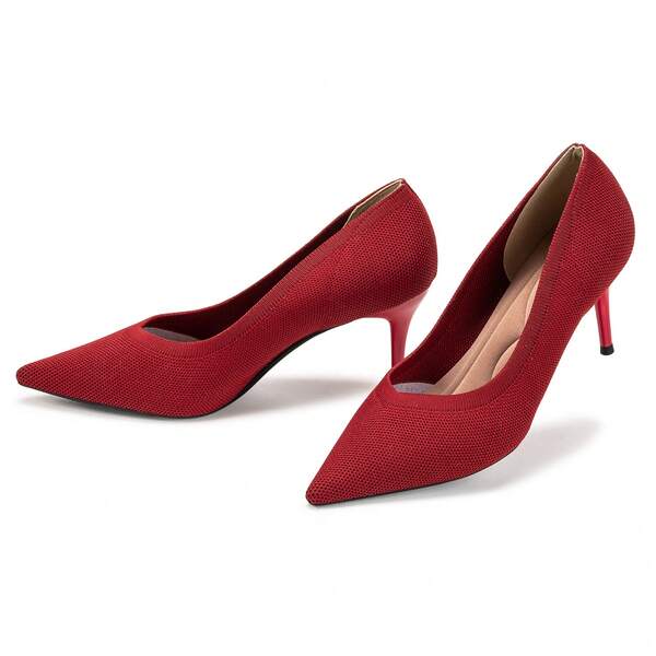 Frank Mully Damen Pumps mittlerer niedriger Absatz Fliegengewebter, bequemer Stoff HHG001