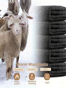 5 Pares de Meias Térmicas Unissex, Clima Extremamente Frio, -40°C/-40°F, Meias de Inverno Blend Pesado, Abertura Elástica para Fácil Uso, Adequado para Casa, Caminhada, Acampamento, Uso Diário de Inverno, Preto, Meias de Inverno, Atividades ao Ar Livre, Design Minimalista, Estrutura Durável, Entusiastas ao Ar Livre, Essencial para Acampamento, Design Clássico, Tecido Respirável, Ótimo Presente de Natal e Ano Novo, Meias Aconchegantes