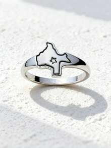 1枚简约独特925纯银德州戒指，优雅珠宝礼品，女士之选 - 德克斯州戒指 - 查看 4