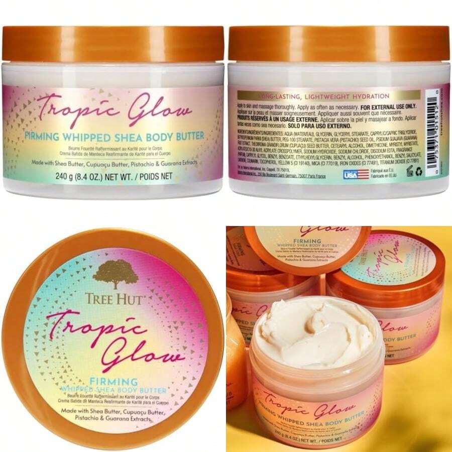 TREE HUT, Whipped Body Butter Tropic Glow, Manteca Corporal Hidratante, Piel Suave y Radiante, Aroma Tropical(default) - Tipo 1 - Ver 1