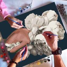 1 pieza Kit de pintura por números con flor y mujer, set de pintura al óleo apta para decoración de dormitorio y arte de pared, excelente para aliviar el estrés, pintura por números, hecho a mano, amigable para principiantes, mejor regalo para amigos