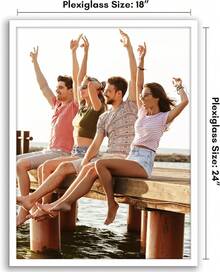 Americanflat - Marco para póster de 18 x 24 pulgadas con plexiglás pulido, colección aerodinámica, marco de fotos con borde para exhibición de pared, accesorios para colgar incluidos, color - Blanco - Ver 12