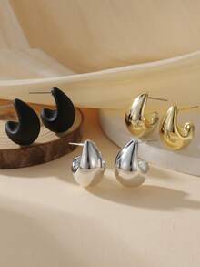 2-6pcs Water Drop Shaped Teardrop Earring Set, Bohemian Style Women's Daily Matching Jewelry Accessories - Teardrop Earrings - View 4