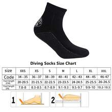 scubadonkey A Pair Of Thick Diving Socks Suitable For Both Men And Women; Mid Length Autumn And Winter Swimming Socks; Water Surfing And Snorkeling Socks; Seaside Soft Bottom Beach Socks - Black - View 9