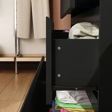 ECACAD Morden 6 Drawer Dresser, Modern Chest Of Drawers Wood Double Dresser For Bedroom Livingroom - Black - View 9