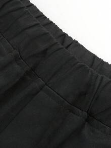 1pc Tween Boy Casual Outdoor Pocket Cartoon Print Cargo Pants, Spring/Summer/Autumn - Black - View 9
