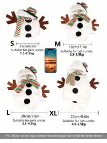 1pc New Christmas Snowman Costume For Large Dogs, Pet Apparel, Funny Autumn/Winter Outfit - White - View 7