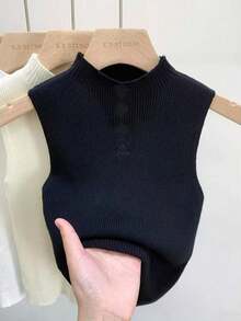 1pc Women's Black, White, Beige, Green Gray Mesh Hollow Out Mock Neck Dickey For Dress For Christmas Decor - Openwork Knit Collar - View 12