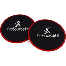 Discos de Ejercicio Deslizantes ProsourceFit Core, Deslizadores de Doble Cara para Usar en Cualquier Superficie en Casa o Gimnasio para Entrenamientos de Cuerpo Completo, Juego de 2 - rojo - Ver 2