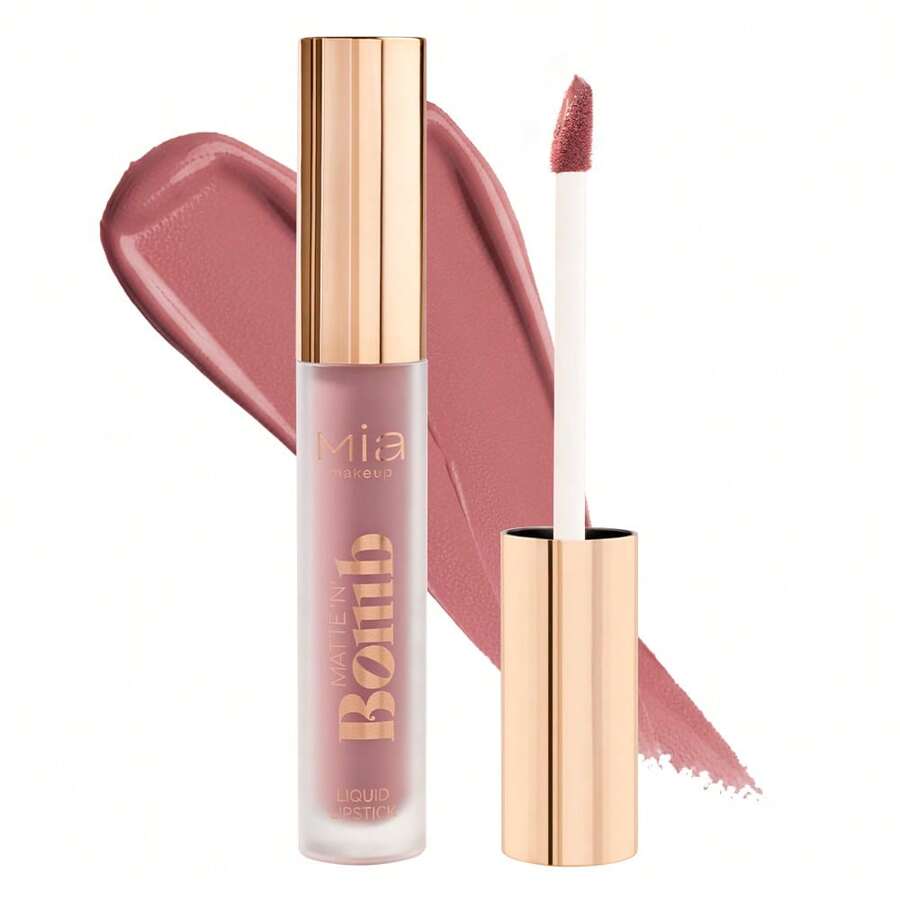 Mia Makeup Matte 'n' Bomb – Rouge à lèvres velouté longue tenue. Hydratant et léger. Sans transfert. Texture crémeuse et ultra-légère. Applicateur précis pour le contour et le remplissage des lèvres. - 02 Alerte mignonne - Voir 1