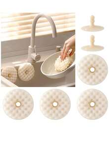 Kitchen Cleaning Cloth, Kitchen Sponge Scrubber + Suction Cup, Double-Sided Scrub Sponge, Scratch-Free Dishwashing, Natural Dish Cleaning, Honeycomb Shaped Sponge Scrubber For Kitchen & Bathroom - Multicolor - View 2