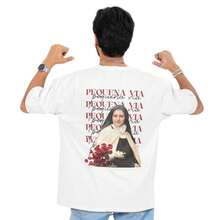 Santa Teresinha Unisex Cotton T-Shirt Comfort And Faith Unisex Blouse - 白色 - 查看 1