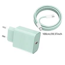 20W PD Fast Charger, Compatible With IPhone 17/16/15/Pro/Pro Max, Type-C Wall Charger With Type-C To Type-C Fast Charging Cable; Portable USB-C Adapter, Compatible With Samsung Galaxy S25/S24/S23/S22/S21/S20/Ultra/Note 20/10 - EU C Type Plug(220-240V) - View 10