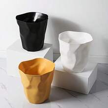 Bathroom Trash Can Simple Style Plastic Bedroom Living Room Trash Bin Creative Home Round Living Trash Can Bathroom Trash Can Office School Waste Paper Basket Kitchen Trash Can - Multicolor - View 10