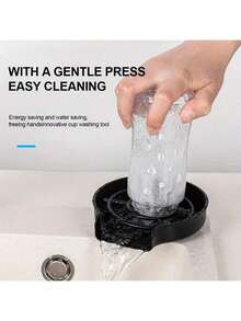 1 pieza Lavadora de tazas automática de alta presión de acero inoxidable para uso doméstico, grifo de cafetería sin necesidad de limpieza - Multicolor - Ver 5