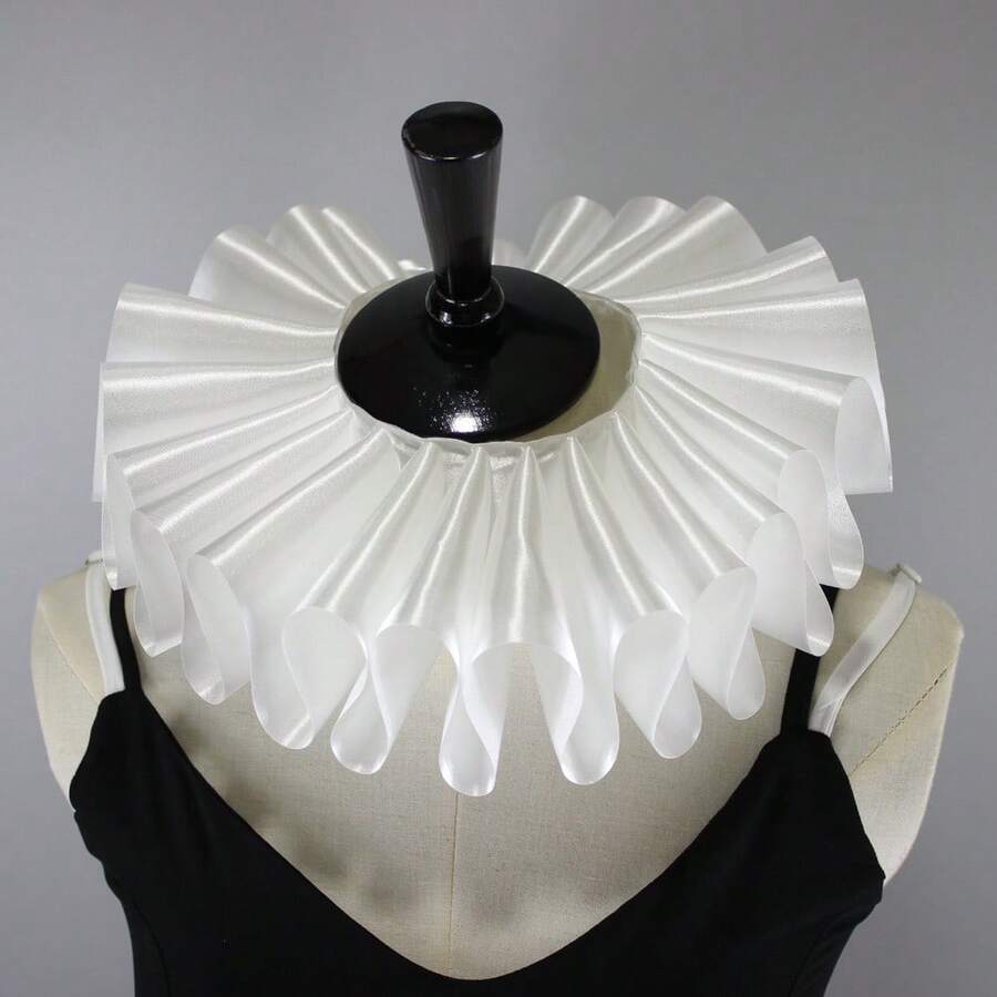 1pc Classic New Style Handmade Ruffled Collar Fake Collar For Drama Stage Styling Wedding Photography Props - Kiểu ren mới - Xem 1