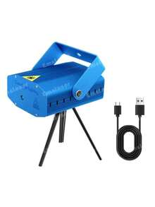 Emslaser 迷你迪斯科球灯带声控自动旋转频闪激光，USB 供电，适用于生日派对、婚礼、酒吧、KTV 迪斯科派对、万圣节、圣诞节 - 藍色 - 查看 14