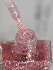 REALCHIC 10毫升/瓶，粉色闪亮亮片/云母片指甲油，水性指甲油，快干，持久，可撕拉，适合女性和女孩的美甲艺术，节日礼物 - 粉色 - 查看 4