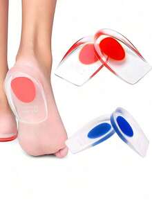 1 pereche de tampoane din silicon pentru călcâi, pernițe transparente pentru călcâi, branțuri sport, inserții pentru ameliorarea durerii de călcâi, protecție pentru călcâi pentru stat în picioare pe termen lung