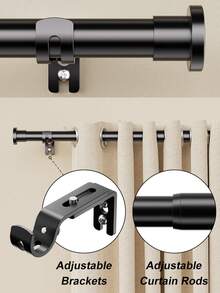 Thickened Single Curtain Rod, Nordic Style Curtain Track, Modern Industrial Design - Multicolor - View 2