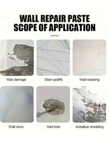 Wall Repair Kit With Scraper - Quick Set Drywall Patch, Hole And Crack Filler, Lime-Based Finish, Adhesive Plaster Wall Mending, White, Plastic Material, Easy To Use For Home Repairs