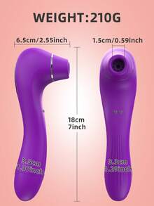 2-In-1 Clitoral Suction Vibrating Dildo, Women's G-Spot Massager, 10 Suction Modes + 10 Vibration Frequencies, Powerful Female Orgasm Masturbator, Waterproof Rechargeable Adult Toy, Suitable For Couples And Solo Use, Ergonomic Stimulating Premium Sexy Gift - Purple - View 11